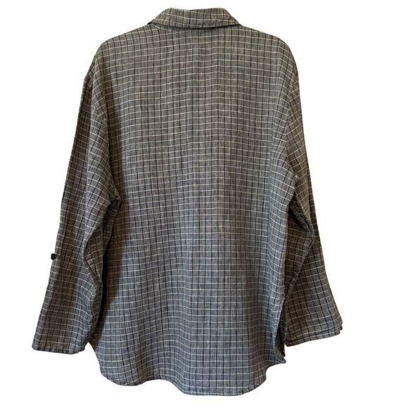 Vintage Flax by Joanne Engelhart Linen Windowpane Plaid Convertible Slv Top Sz S - Picture 6 of 13